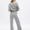 Pantalones de jerséu marrón con punto Shaker de CashSoft