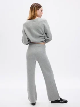 Pantalones de jerséu marrón con punto Shaker de CashSoft