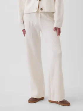 Pantalones de jerséu marrón con punto Shaker de CashSoft