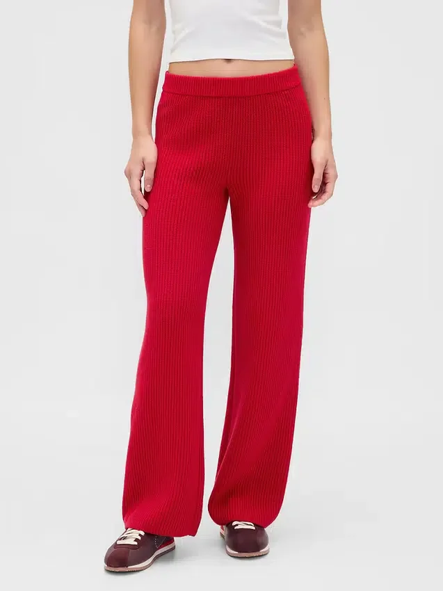 Pantalones de jerséu marrón con punto Shaker de CashSoft