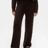 Pantalones de jerséu marrón con punto Shaker de CashSoft
