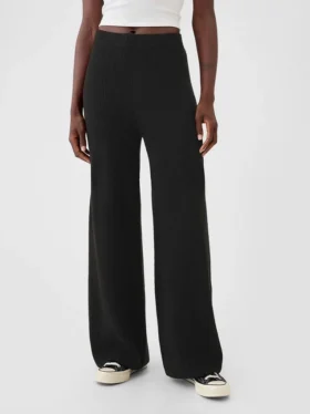 Pantalones de jerséu marrón con punto Shaker de CashSoft
