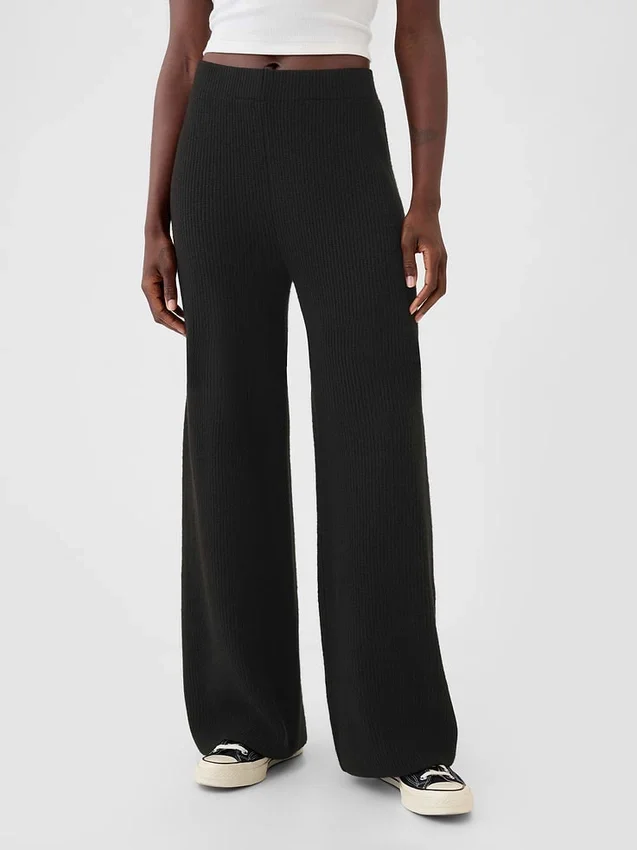 Pantalones de jerséu marrón con punto Shaker de CashSoft