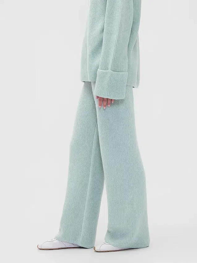 Pantalones de jerséu marrón con punto Shaker de CashSoft
