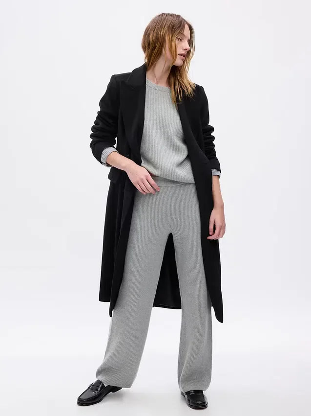 Pantalones de jerséu marrón con punto Shaker de CashSoft