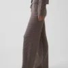 Pantalones de jerséu marrón con punto Shaker de CashSoft