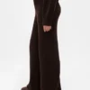 Pantalones de jerséu marrón con punto Shaker de CashSoft