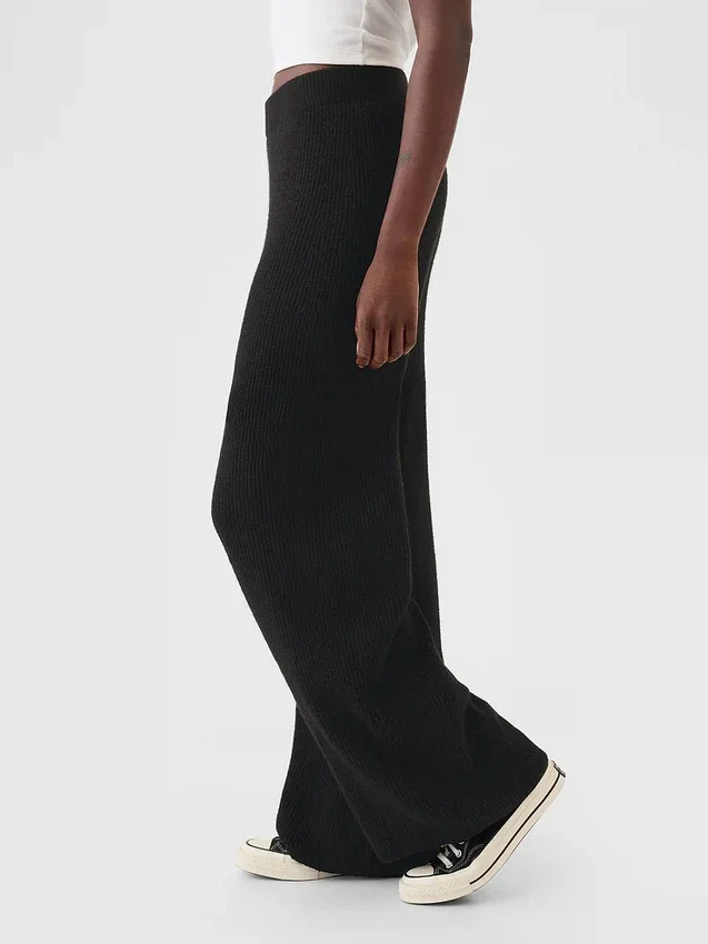 Pantalones de jerséu marrón con punto Shaker de CashSoft