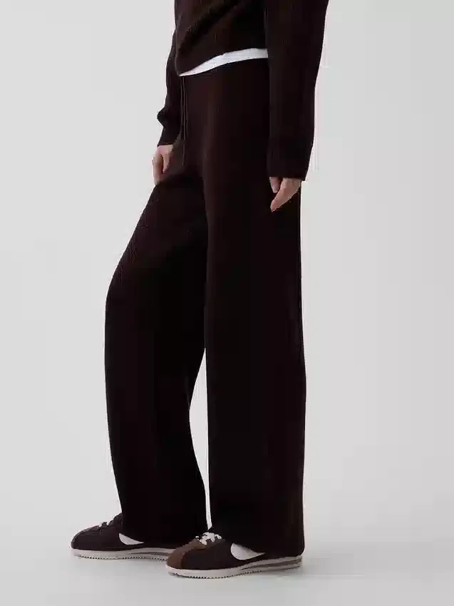 Pantalones de jerséu marrón con punto Shaker de CashSoft