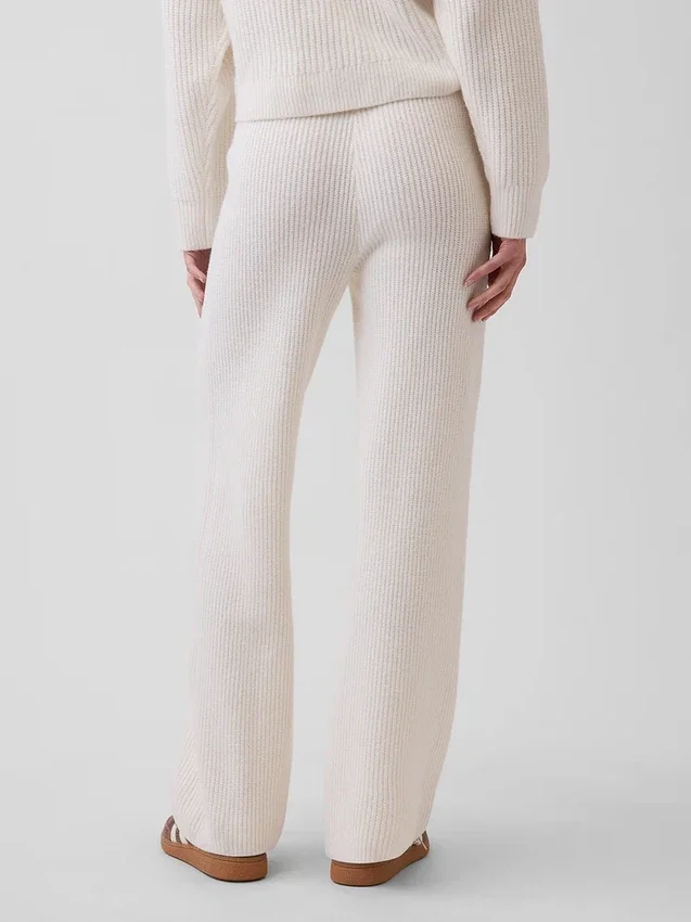 Pantalones de jerséu marrón con punto Shaker de CashSoft