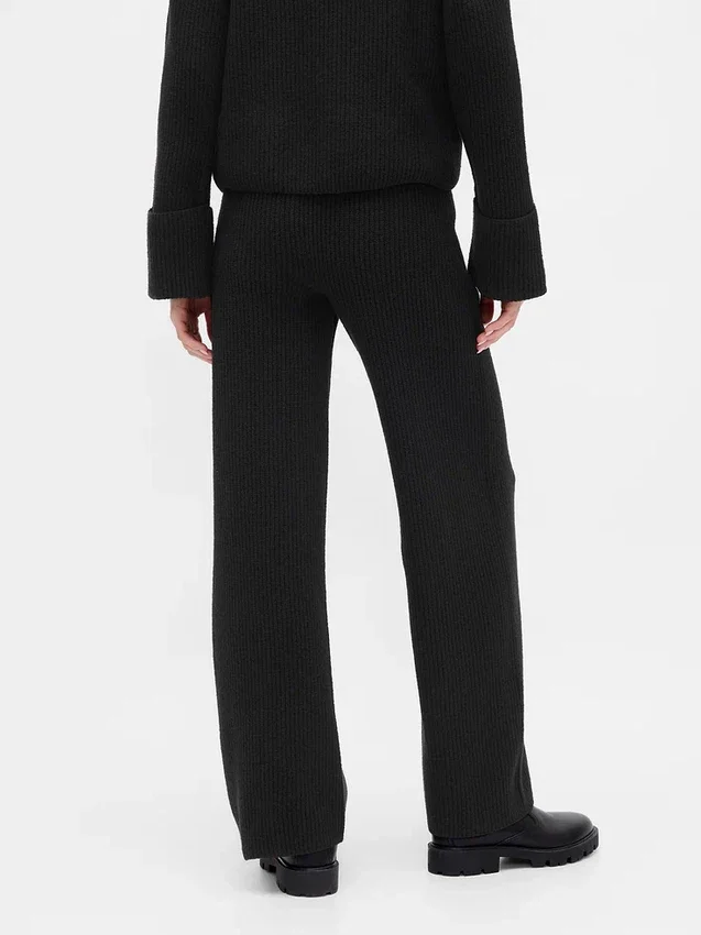Pantalones de jerséu marrón con punto Shaker de CashSoft