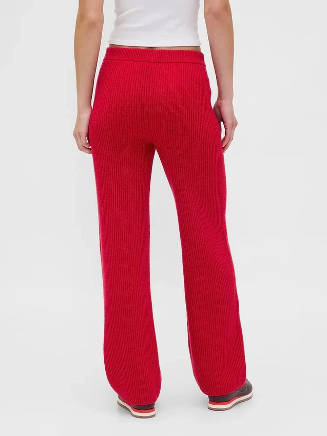 Pantalones de jerséu marrón con punto Shaker de CashSoft