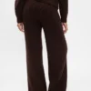 Pantalones de jerséu marrón con punto Shaker de CashSoft