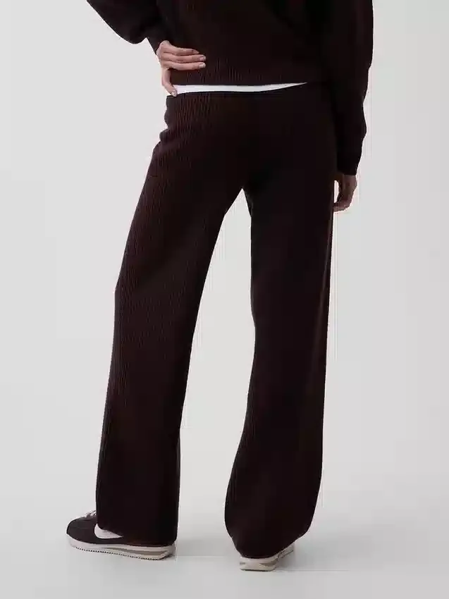 Pantalones de jerséu marrón con punto Shaker de CashSoft