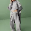 Pantalones de jerséu marrón con punto Shaker de CashSoft