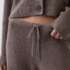 Pantalones de jerséu marrón con punto Shaker de CashSoft