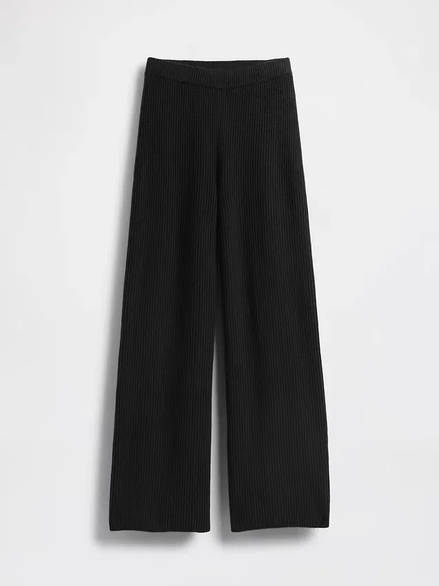 Pantalones de jerséu marrón con punto Shaker de CashSoft