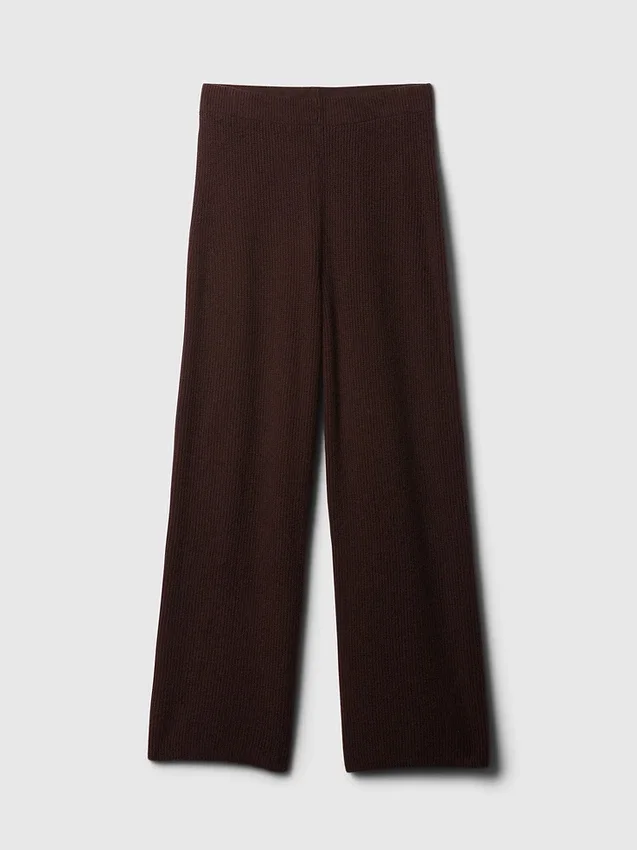 Pantalones de jerséu marrón con punto Shaker de CashSoft