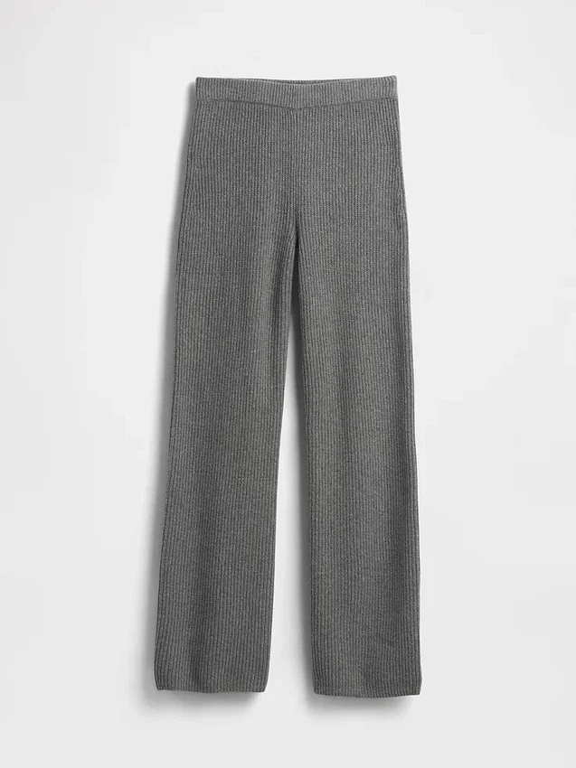 Pantalones de jerséu marrón con punto Shaker de CashSoft