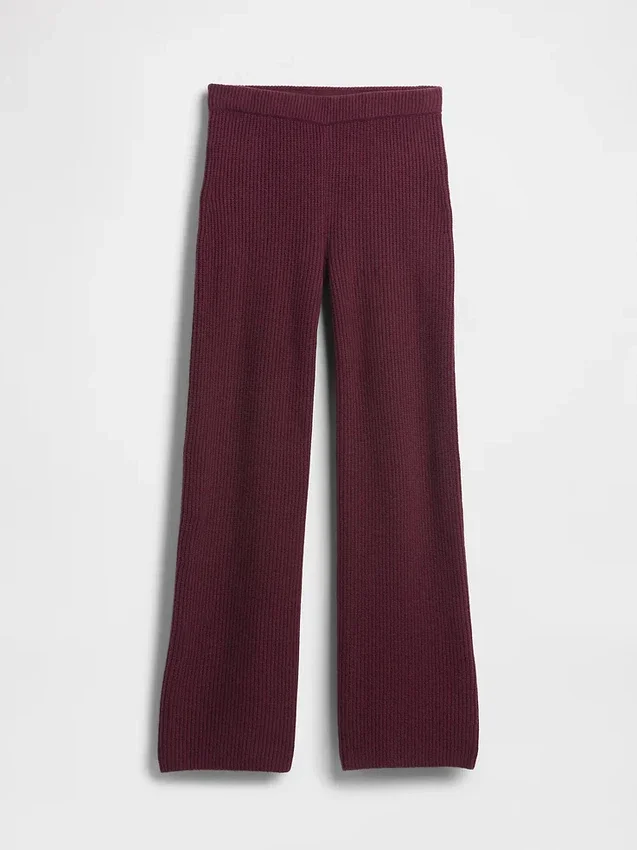 Pantalones de jerséu marrón con punto Shaker de CashSoft