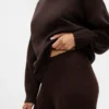 Pantalones de jerséu marrón con punto Shaker de CashSoft