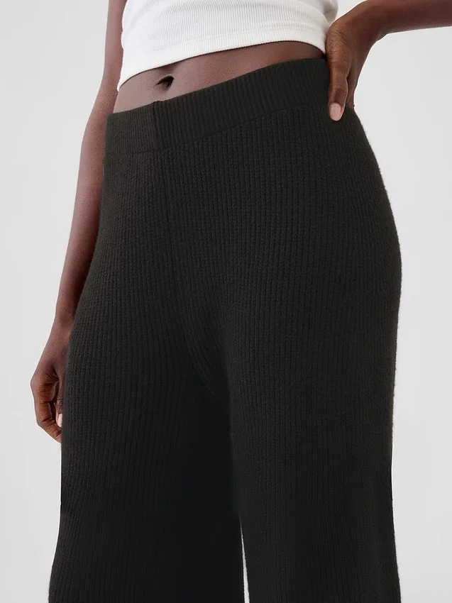 Pantalones de jerséu marrón con punto Shaker de CashSoft