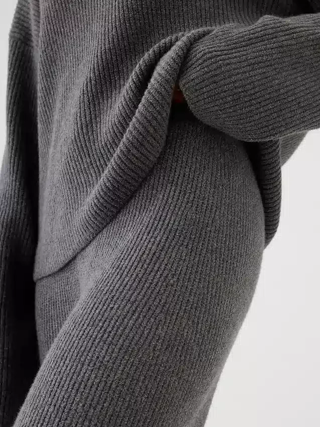Pantalones de jerséu marrón con punto Shaker de CashSoft