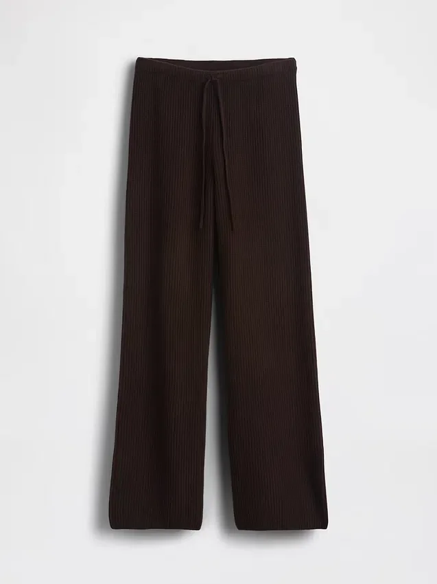 Pantalones de jerséu marrón con punto Shaker de CashSoft