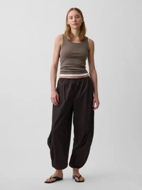 Pantalones de jogging holgados de popelín de algodón orgánico