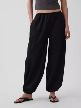 Pantalones de jogging holgados de popelín de algodón orgánico