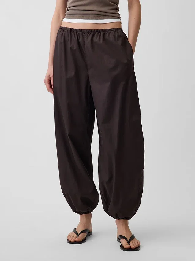 Pantalones de jogging holgados de popelín de algodón orgánico