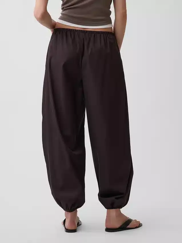 Pantalones de jogging holgados de popelín de algodón orgánico