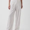 Pantalones de mezcla de lino de talle alto 365