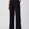 Pantalones de mezcla de lino de talle alto 365