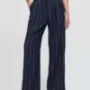 Pantalones de mezcla de lino de talle alto 365