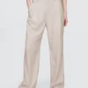 Pantalones de mezcla de lino de talle alto 365