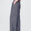 Pantalones de mezcla de lino de talle alto 365