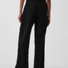 Pantalones de mezcla de lino de talle alto 365
