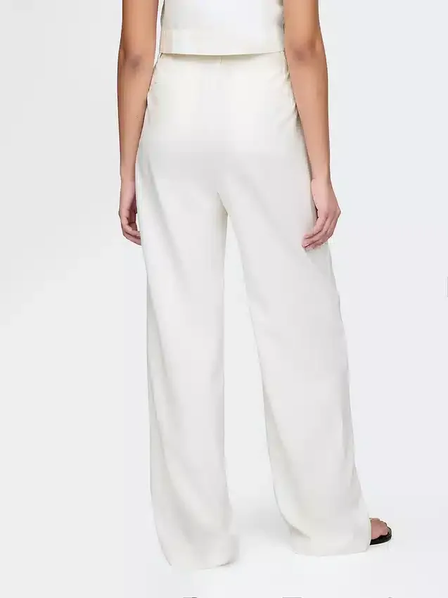Pantalones de mezcla de lino de talle alto 365