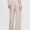 Pantalones de mezcla de lino de talle alto 365