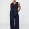 Pantalones de mezcla de lino de talle alto 365
