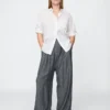 Pantalones de mezcla de lino de talle alto 365
