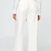 Pantalones de mezcla de lino de talle alto 365