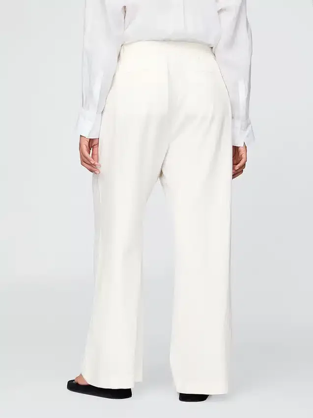 Pantalones de mezcla de lino de talle alto 365