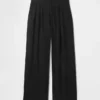 Pantalones de mezcla de lino de talle alto 365