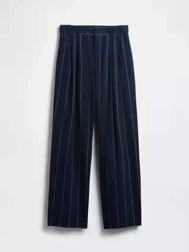 Pantalones de mezcla de lino de talle alto 365