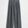 Pantalones de mezcla de lino de talle alto 365