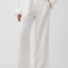 Pantalones de mezcla de lino de talle bajo 365