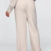 Pantalones de mezcla de lino de talle bajo 365