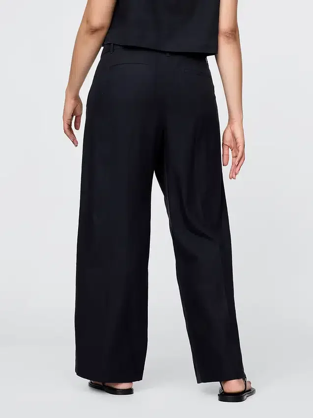 Pantalones de mezcla de lino de talle bajo 365